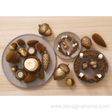 Wooden Gold Acorns Decoration Thanksgiving Gifts